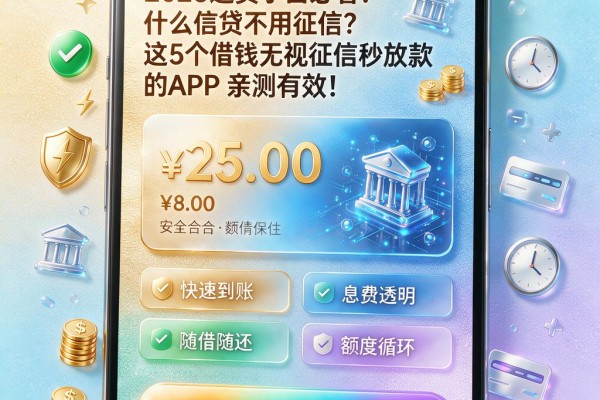 2026速贷小白必看!什么信贷不用征信?这5个借钱无视征信秒放款的APP亲测有效