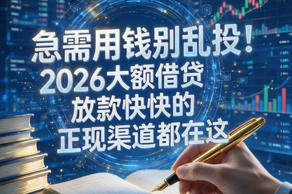 急需用钱别乱投!2026大额借贷放款快的正规渠道都在这,附5个100元秒批应急口子