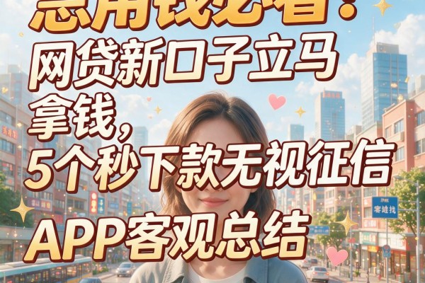 急用钱必看！网贷新口子立马拿钱，5个秒下款无视征信APP客观总结