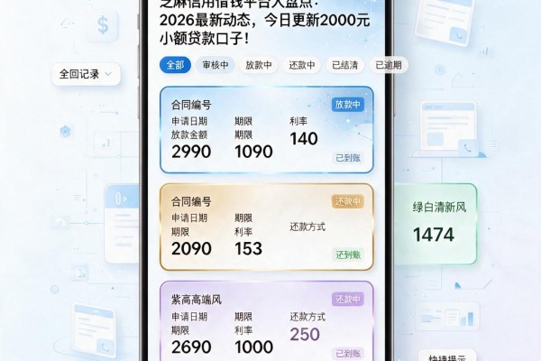 芝麻信用借钱平台大盘点:2026最新动态,今日更新2000元小额贷款口子!