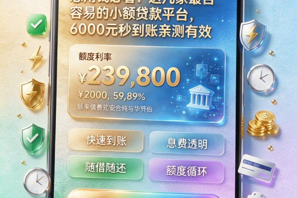 急用钱必看!这几家最容易的小额贷款平台,6000元秒到账亲测有效