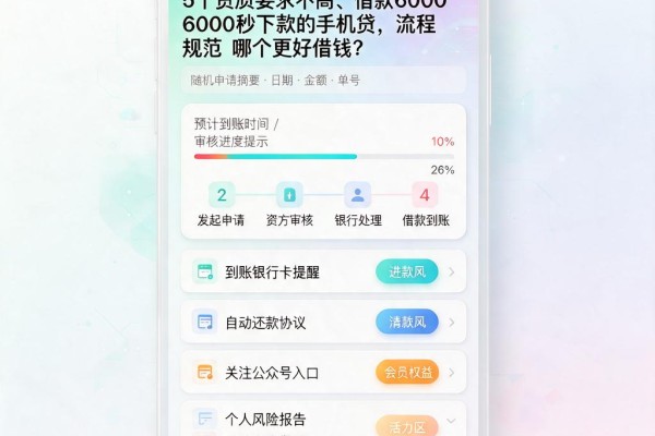 5个资质要求不高、借款6000秒下款的手机贷，流程规范哪个更好借钱？