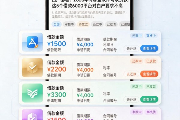 白户必看！2026年有哪些软件可以贷款？这5个借款6000平台对白户要求不高