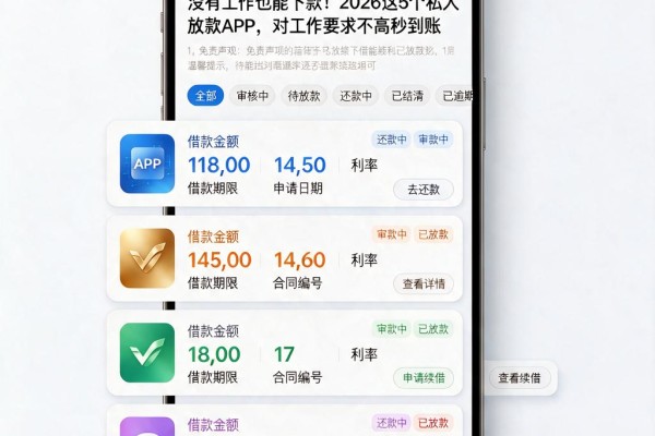 没有工作也能下款！2026这5个私人放款APP，对工作要求不高秒到账
