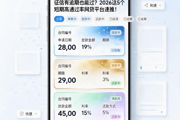 征信有逾期也能过?2026这5个短期高通过率网贷平台速推!
