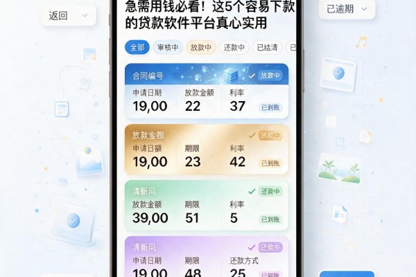 急需用钱必看！这5个容易下款的贷款软件平台真心实用