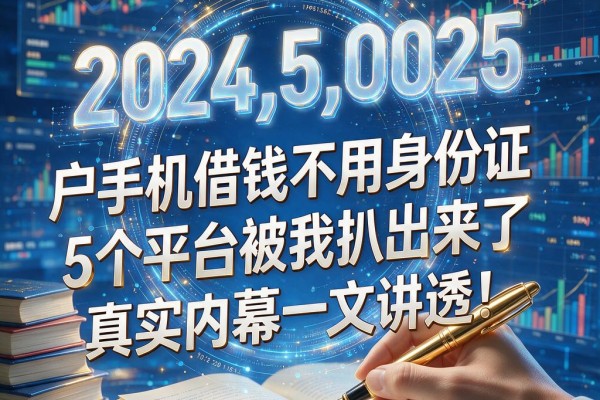 黑户手机借钱不用身份证的5个平台被我扒出来了,真实内幕一文讲透!