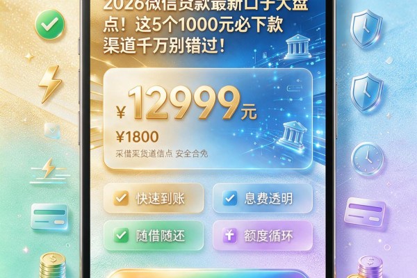 2026微信贷款最新口子大盘点！这5个1000元必下款渠道千万别错过