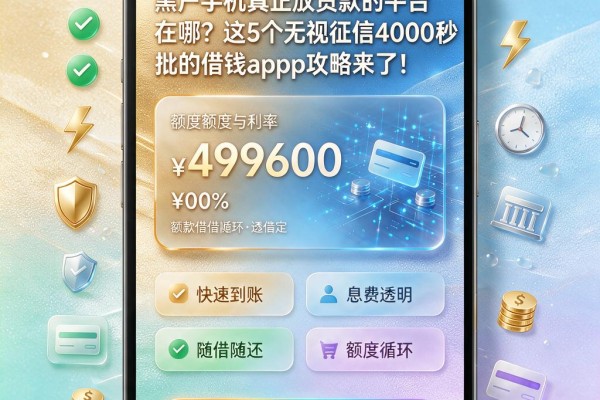 黑户手机真正放贷款的平台在哪?这5个无视征信4000秒批的借钱App攻略来了!