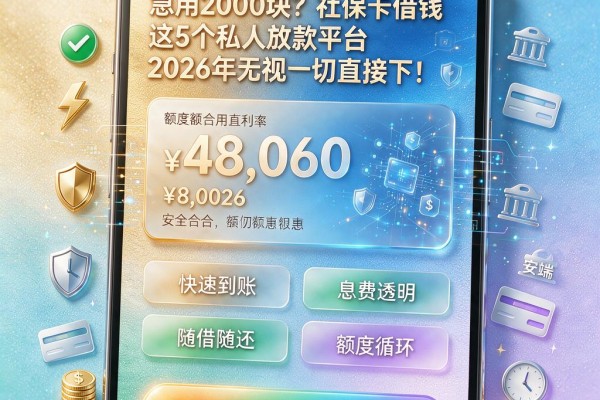 急用2000块?社保卡借钱这5个私人放款平台2026年无视一切直接下!