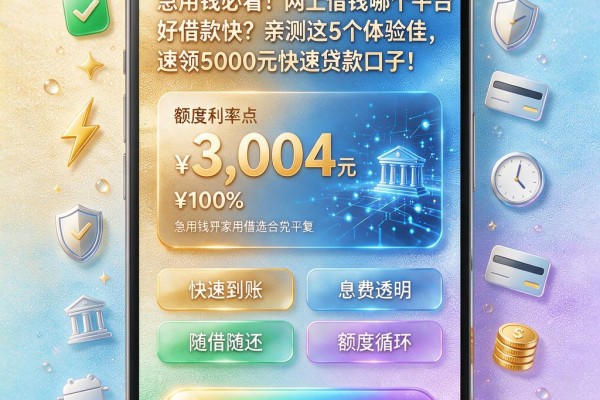 急用钱必看!网上借钱哪个平台好借款快?亲测这5个体验佳,速领5000元快速贷款口子!