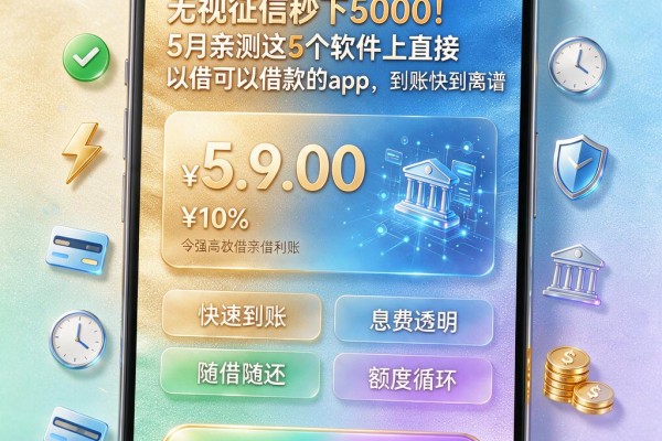 无视征信秒下5000!5月亲测这5个软件上直接可以借款的app,到账快到离谱