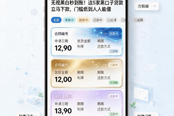 无视黑白秒到账!这5家黑口子贷款立马下款,门槛低到人人能借