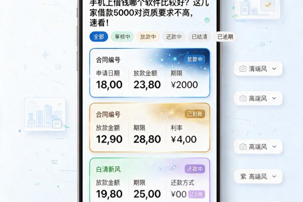 手机上借钱哪个软件比较好?这几家借款5000对资质要求不高,速看!