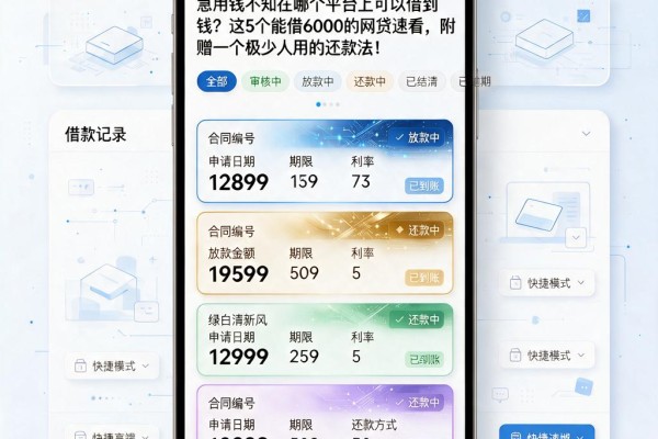 急用钱不知在哪个平台上可以借到钱？这5个能借6000的网贷速看，附赠一个极少人用的还款法！
