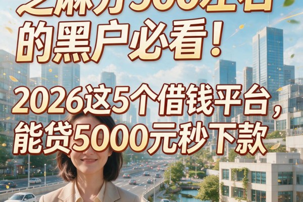 芝麻分500左右的黑户必看!2026这5个借钱平台,能贷5000元秒下款