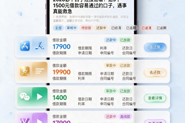 2026必下口子连接速看!这5个1500元借款容易通过的口子,遇事真能救急