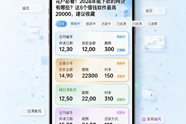 花户必看！2026年能下款的网贷有哪些？这5个借钱软件最高20000，建议收藏
