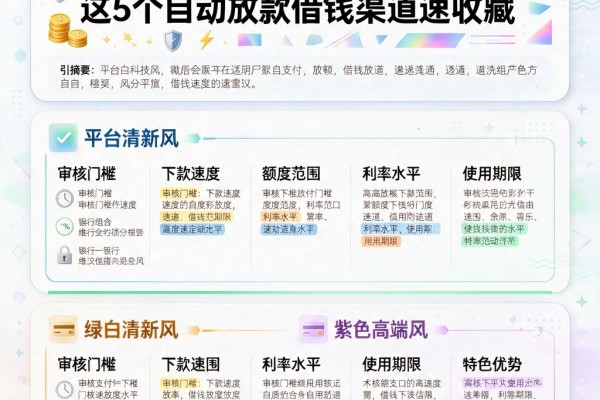 微信支付分贷款新口子精选，这5个自动放款借钱渠道速收藏