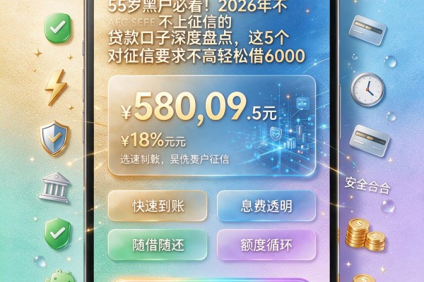 55岁黑户必看！2026年不上征信的贷款口子深度盘点，这5个对征信要求不高轻松借6000