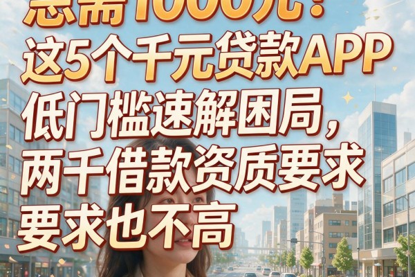 急需1000元?这5个千元贷款APP低门槛速解困局,两千借款资质要求也不高