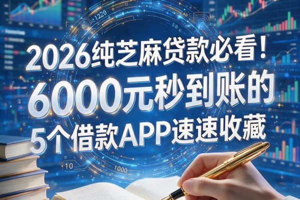 2026纯芝麻贷款必看！6000元秒到账的5个借款APP速速收藏