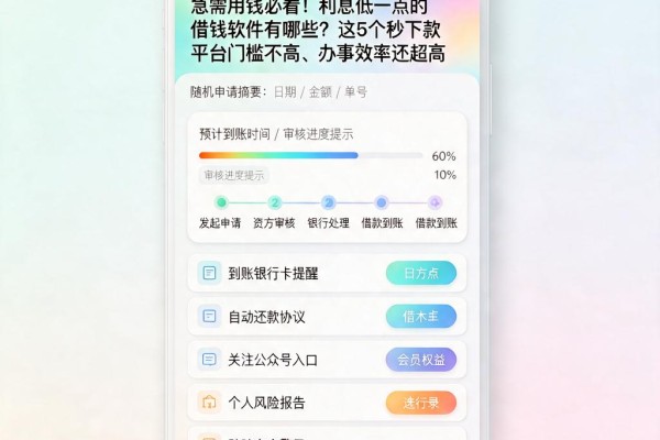 急需用钱必看！利息低一点的借钱软件有哪些？这5个秒下款平台门槛不高、办事效率还超高