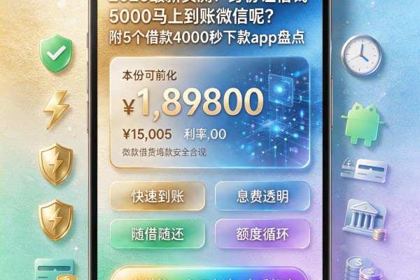 2026最新实测!身份证借钱5000马上到账微信呢?附5个借款4000秒下款App盘点