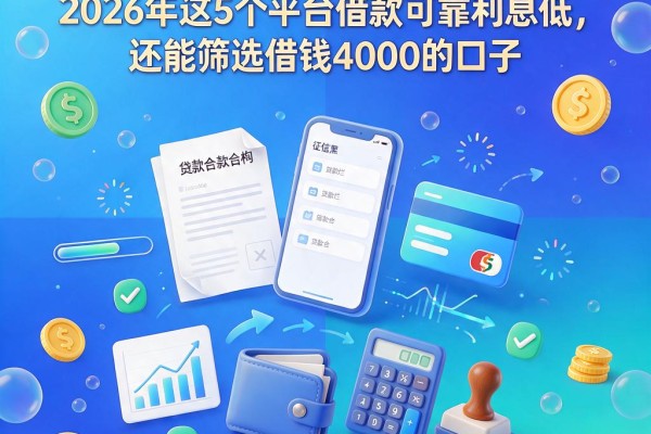 征信黑、征信不好、征信烂必看!2026年这5个平台借款可靠利息低,还能筛选借钱4000的口子