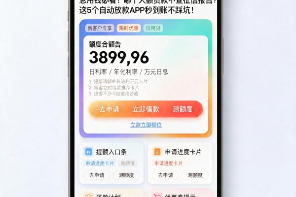 急用钱必看!哪个大额贷款不查征信报告?这5个自动放款APP秒到账不踩坑