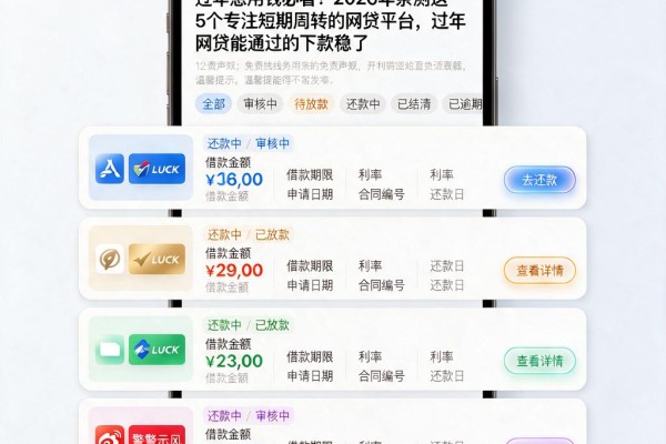 过年急用钱必看！2026年亲测这5个专注短期周转的网贷平台，过年网贷能通过的下款稳了