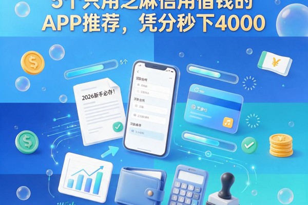 2026新手必存!5个只用芝麻信用借钱的APP推荐,凭分秒下4000