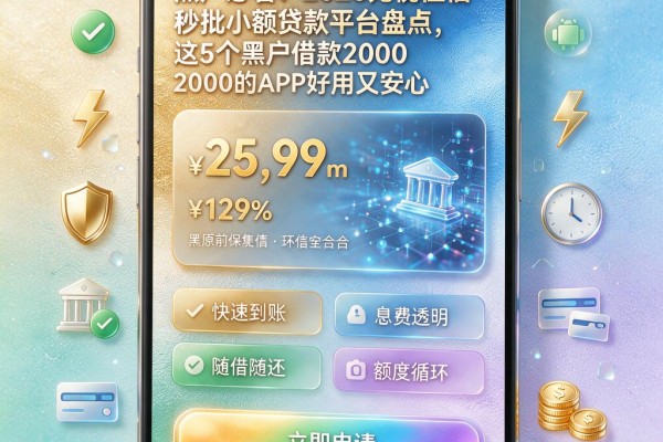 黑户必看！2026无视征信秒批小额贷款平台盘点，这5个黑户借款2000的APP好用又安心