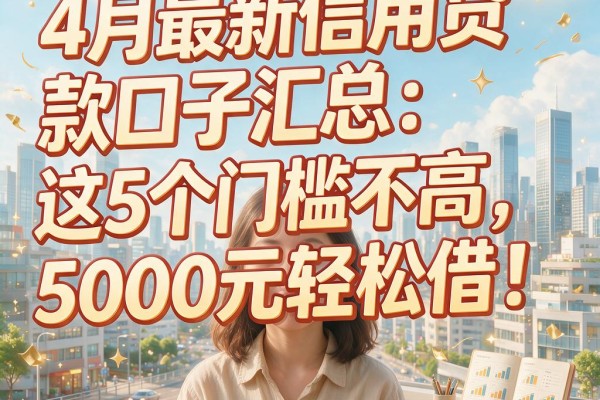 4月最新信用贷款口子汇总:这5个门槛不高,5000元轻松借!