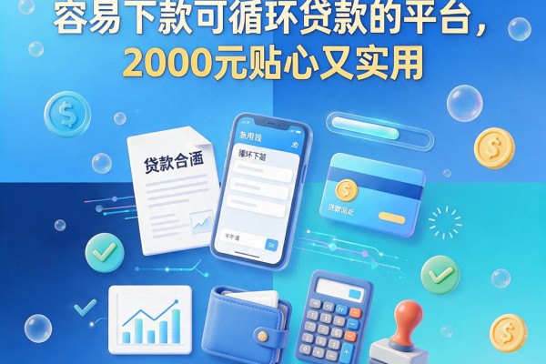 急用钱必看!这5个容易下款可循环贷款的平台,2000元贴心又实用