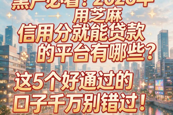 黑户必看！2026年用芝麻信用分就能贷款的平台有哪些？这5个好通过的口子千万别错过！