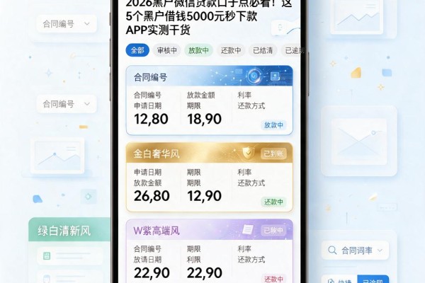 2026黑户微信贷款口子点必看!这5个黑户借钱5000元秒下款APP实测干货