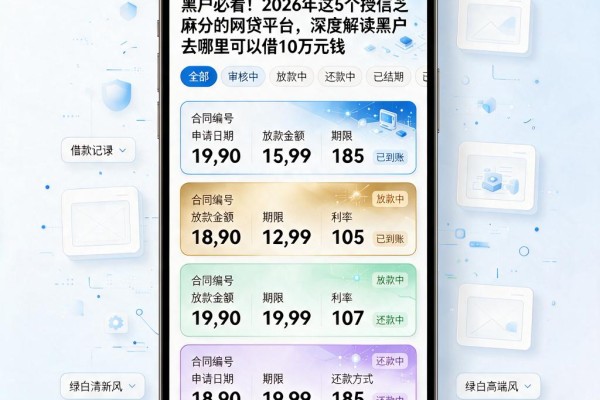 黑户必看！2026年这5个授信芝麻分的网贷平台，深度解读黑户去哪里可以借10万元钱