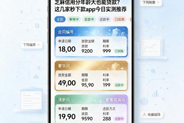 芝麻信用分年龄大也能贷款？这几家秒下款App今日实测推荐