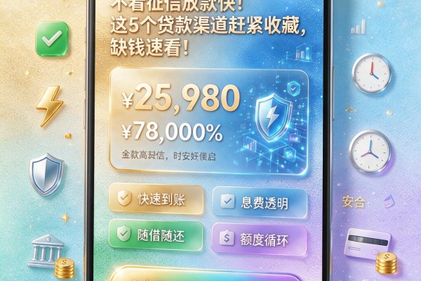 不看征信放款快!这5个贷款渠道赶紧收藏,缺钱速看