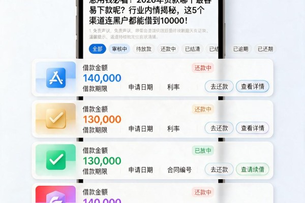 急用钱必看!2026年贷款哪个最容易下款呢?行业内情揭秘,这5个渠道连黑户都能借到10000!