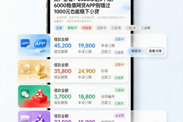 黑户必看！2026年这5个黑户6000稳借网贷APP别错过，1000元也能稳下小贷