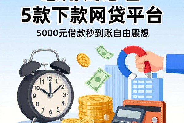急用钱必看!这5个下款最快额度大的网贷平台,5000元借款秒到账