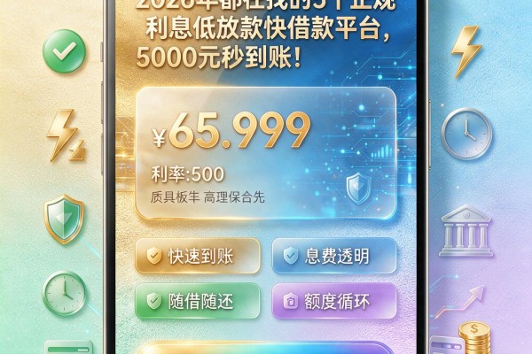 2026年都在找的5个正规利息低放款快借款平台,5000元秒到账!