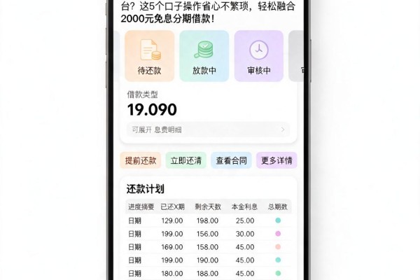 急用钱必看!什么借钱分期不用利息的平台?这5个口子操作省心不繁琐,轻松融合2000元免息分期借款
