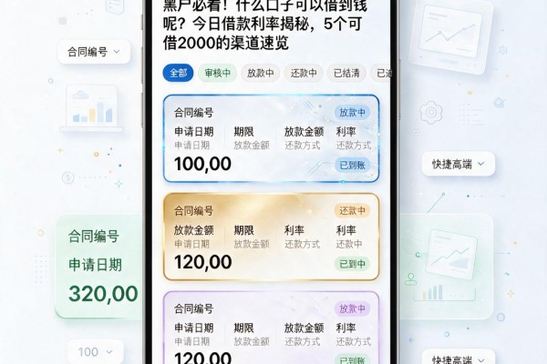 黑户必看!什么口子可以借到钱呢?今日借款利率揭秘,5个可借2000的渠道速览