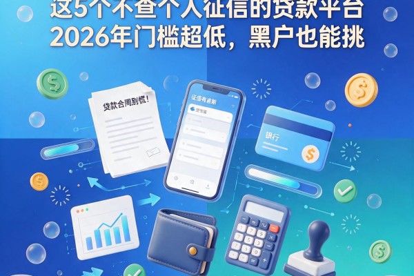 征信有逾期别慌！这5个不查个人征信的贷款平台2026年门槛超低，黑户也能挑