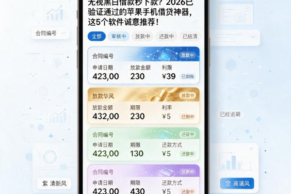 无视黑白借款秒下款?2026已验证通过的苹果手机借贷神器,这5个软件诚意推荐!