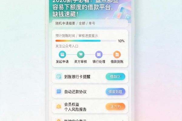 2026新手必看!盘点那些容易下额度的借款平台,缺钱速藏