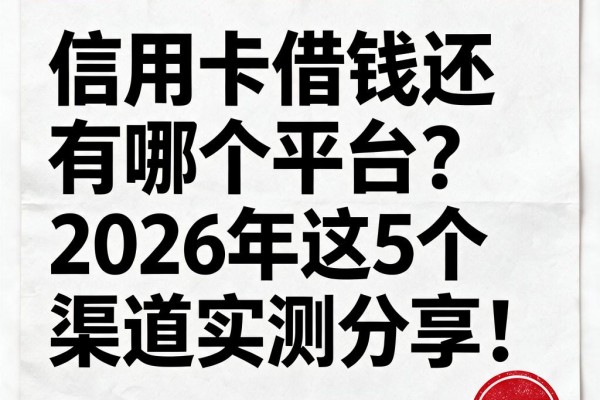 信用卡借钱还有哪个平台?2026年这5个渠道实测分享!